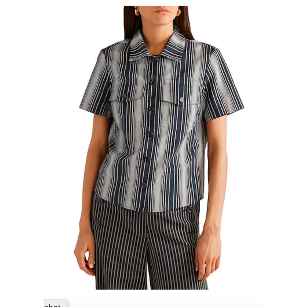SIES MARJAN STRIPED SHIRTS Womens‎ Midnight Blue 100% Cotton S